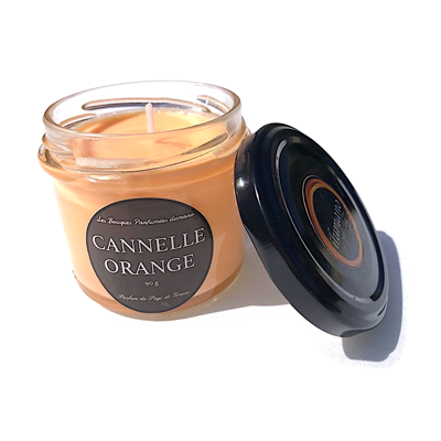 Bougie à la cire d'abeille parfumée Cannelle Orange - Élément terre